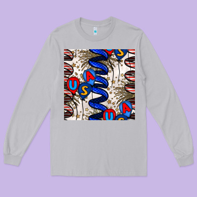 Usa Balloons Seamless Pattern Long Sleeve Tee Designed By Bundleandbundleshop