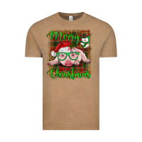 Vintage Coffee merry christmas baby pig Vintage Tee - RanaPortraitStore
