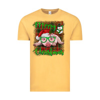 Vintage Mustard merry christmas baby pig Vintage Tee - RanaPortraitStore