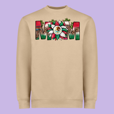 Mexican Flag Sunflower Mom Leopard Heavyweight Sweatshirt Designed By Jahusdesignshop
