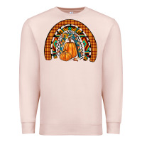 Pale Pink fall pumpkin rainbow Premium Sweatshirt - JahusDesignShop