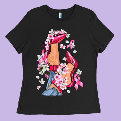 Cancer High Heels Breast Cancer Ladies Tee Designed By Fadigitalartstudio