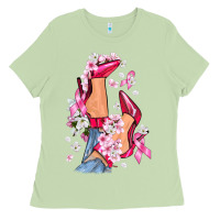 Matcha Cancer high heels Breast Cancer Ladies Tee - FaDigitalArtStudio
