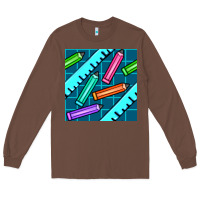 Chestnut school pencil seamless pattern Long Sleeve Tee - BundleAndBundleShop