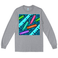 Heather Grey school pencil seamless pattern Long Sleeve Tee - BundleAndBundleShop