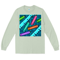 Matcha school pencil seamless pattern Long Sleeve Tee - BundleAndBundleShop
