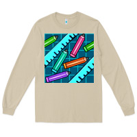 Mushroom school pencil seamless pattern Long Sleeve Tee - BundleAndBundleShop