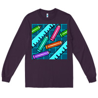 Plum school pencil seamless pattern Long Sleeve Tee - BundleAndBundleShop