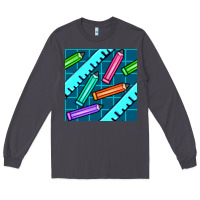 Smoke school pencil seamless pattern Long Sleeve Tee - BundleAndBundleShop