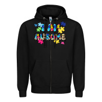 Black i am ausome Zipper Hoodie - JahusDesignShop
