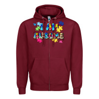 Burgundy i am ausome Zipper Hoodie - JahusDesignShop