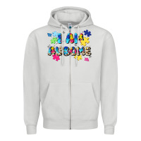Dove Grey i am ausome Zipper Hoodie - JahusDesignShop