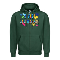 Sports Green i am ausome Zipper Hoodie - JahusDesignShop