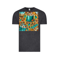 Vintage Black american football coffee cups with butterfly and leopard seamless patt Vintage Tee - BundleAndBundleShop