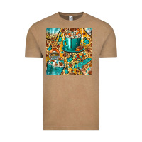 Vintage Coffee american football coffee cups with butterfly and leopard seamless patt Vintage Tee - BundleAndBundleShop