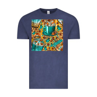 Vintage Denim american football coffee cups with butterfly and leopard seamless patt Vintage Tee - BundleAndBundleShop