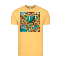 Vintage Mustard american football coffee cups with butterfly and leopard seamless patt Vintage Tee - BundleAndBundleShop