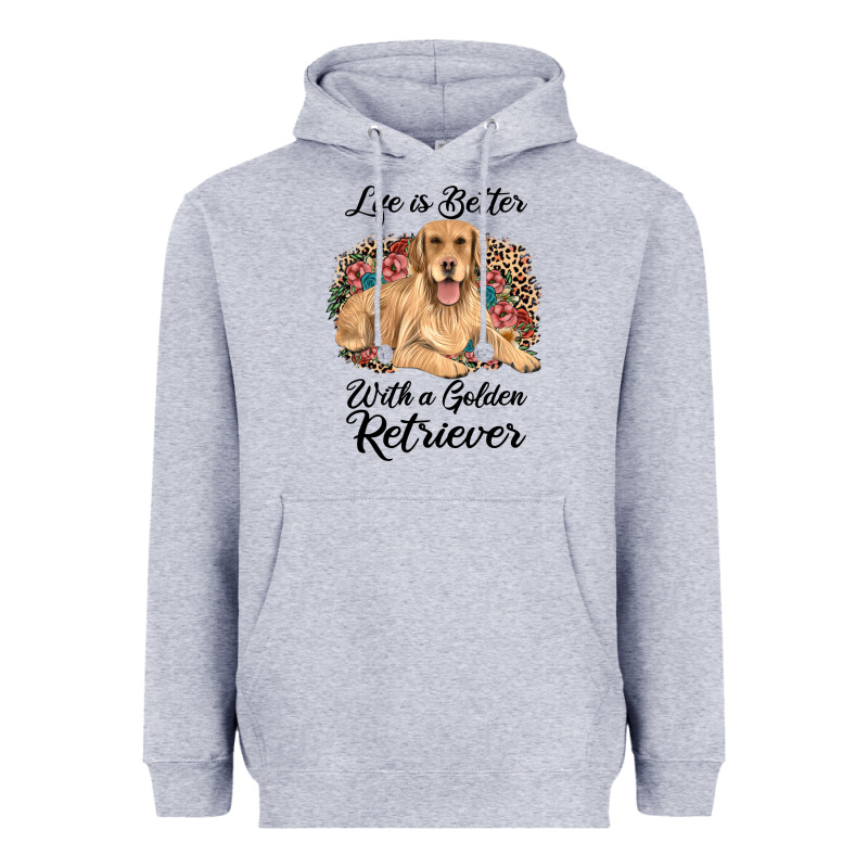 Life Is Better With A Golden Retriever Heavyweight Hoodie by JahusDesignShop | Teevron