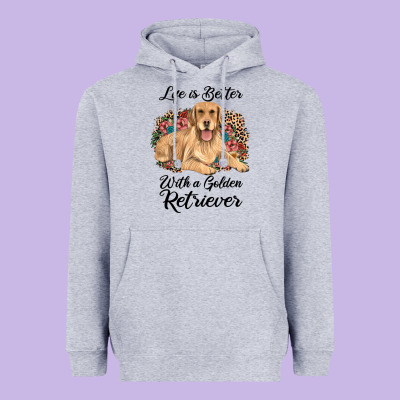Life Is Better With A Golden Retriever Heavyweight Hoodie Designed By Jahusdesignshop