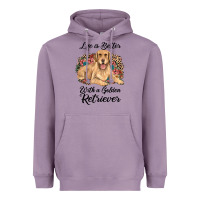 Lavender life is better with a golden retriever Heavyweight Hoodie - JahusDesignShop