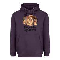 Plum life is better with a golden retriever Heavyweight Hoodie - JahusDesignShop