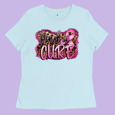 Find A Cure Ladies Tee Designed By Fadigitalartstudio