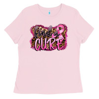 Bubblegum Pink find a cure Ladies Tee - FaDigitalArtStudio