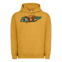 Pigment Peanut Butter tennessee map long haired cow Urban Hoodie - Jasminsmagicworld