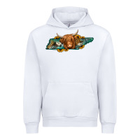 White tennessee map long haired cow Urban Hoodie - Jasminsmagicworld