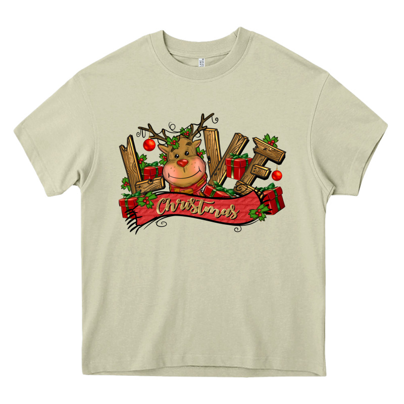 Love Christmas Reindeer Heavy Core Tee by CowGirlArtShop | Teevron