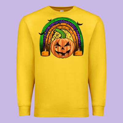 Halloween Rainbow Premium Sweatshirt Designed By Jahusdesignshop