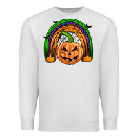 Oatmeal Heather halloween rainbow Premium Sweatshirt - JahusDesignShop