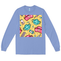Colony Blue nurse medicine seamless pattern Long Sleeve Tee - BundleAndBundleShop