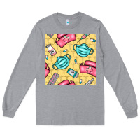 Heather Grey nurse medicine seamless pattern Long Sleeve Tee - BundleAndBundleShop