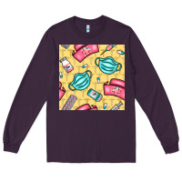 Plum nurse medicine seamless pattern Long Sleeve Tee - BundleAndBundleShop