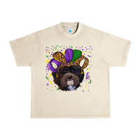 Sandshell Mardi Gras Havanese Dog with Hat Urban Heavy Tee - RanaPortraitStore