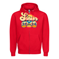 Red senior 2024 Zipper Hoodie - JahusDesignShop