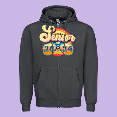 Senior 2024 Zipper Hoodie Designed By Jahusdesignshop