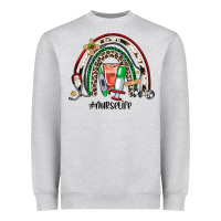Heather Grey Christmas nurselife rainbow Heavyweight Sweatshirt - JahusDesignShop
