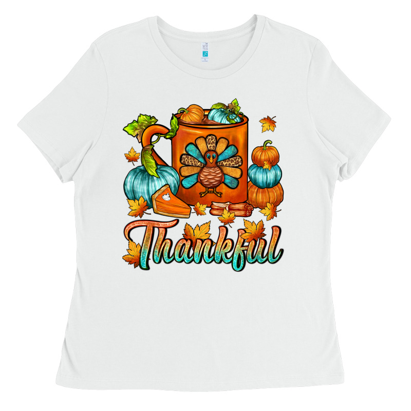 Thankful Thanksgiving Coffee Mug Ladies Tee by FaDigitalArtStudio | Teevron