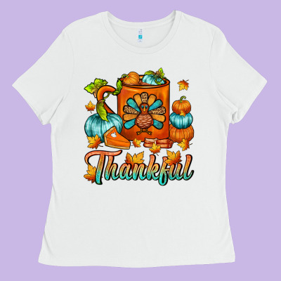 Thankful Thanksgiving Coffee Mug Ladies Tee Designed By Fadigitalartstudio