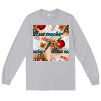 Moon Dust Best Teacher Seamless Pattern Long Sleeve Tee - BundleAndBundleShop