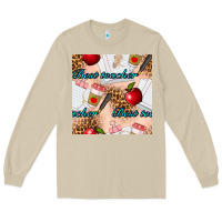 Mushroom Best Teacher Seamless Pattern Long Sleeve Tee - BundleAndBundleShop