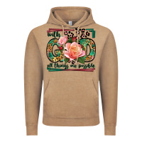 Vintage Coffee With god all things are possible leopard frame Vintage Hoodie - LillyAllenDesigns