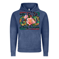 Vintage Denim With god all things are possible leopard frame Vintage Hoodie - LillyAllenDesigns