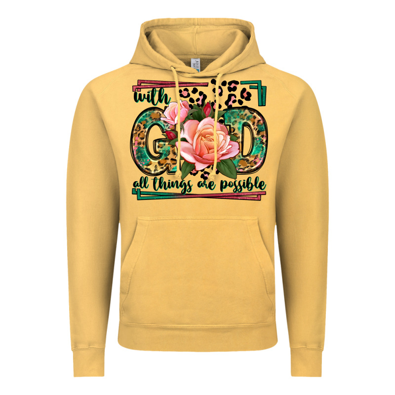 With God All Things Are Possible Leopard Frame Vintage Hoodie by LillyAllenDesigns | Teevron