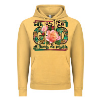 Vintage Mustard With god all things are possible leopard frame Vintage Hoodie - LillyAllenDesigns