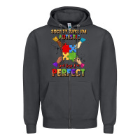 Smoke society says i'm autistic god says i'm perfect Zipper Hoodie - JahusDesignShop