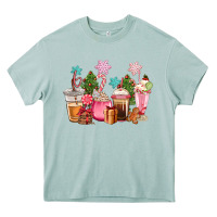 Arona pink christmas coffe cups Heavy Core Tee - CowGirlArtShop