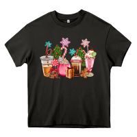 Asphalt pink christmas coffe cups Heavy Core Tee - CowGirlArtShop